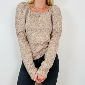 New Splendid Josephine Sweatshirt top pullover floral boho print